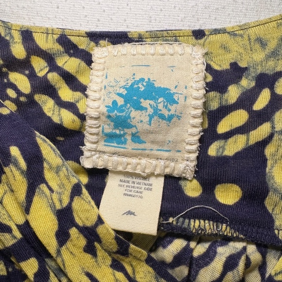 Anthropologie C KEER Spin Art Tank Dress /Tie Waist Jersey Knit Blue/Green Sz M - Picture 6 of 7